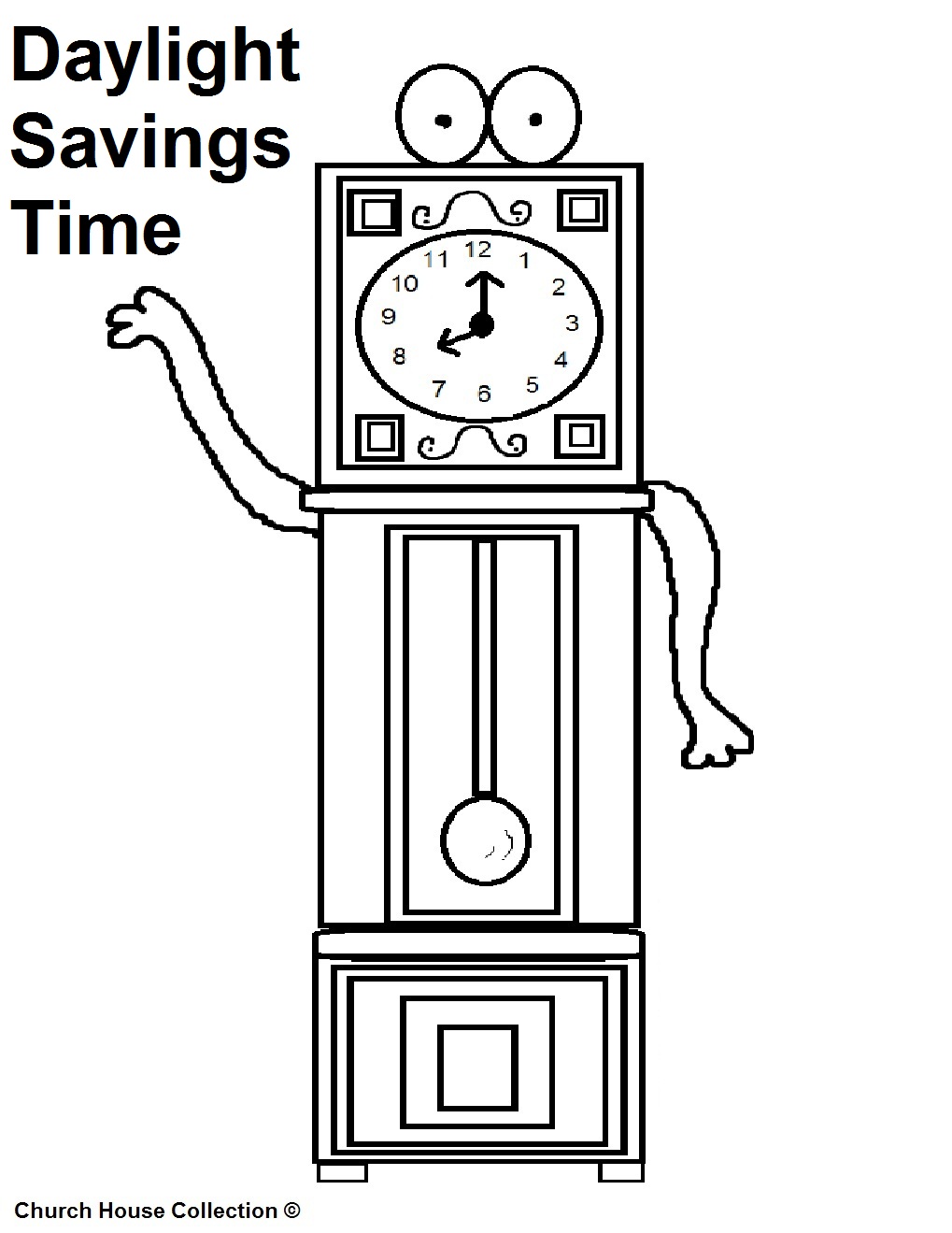 Daylight Savings Time Coloring Pages